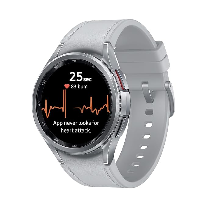 Samsung Galaxy Watch6 Classic Bluetooth (43mm, Silver, Compatible with Android only) | Introducing BP & ECG Features